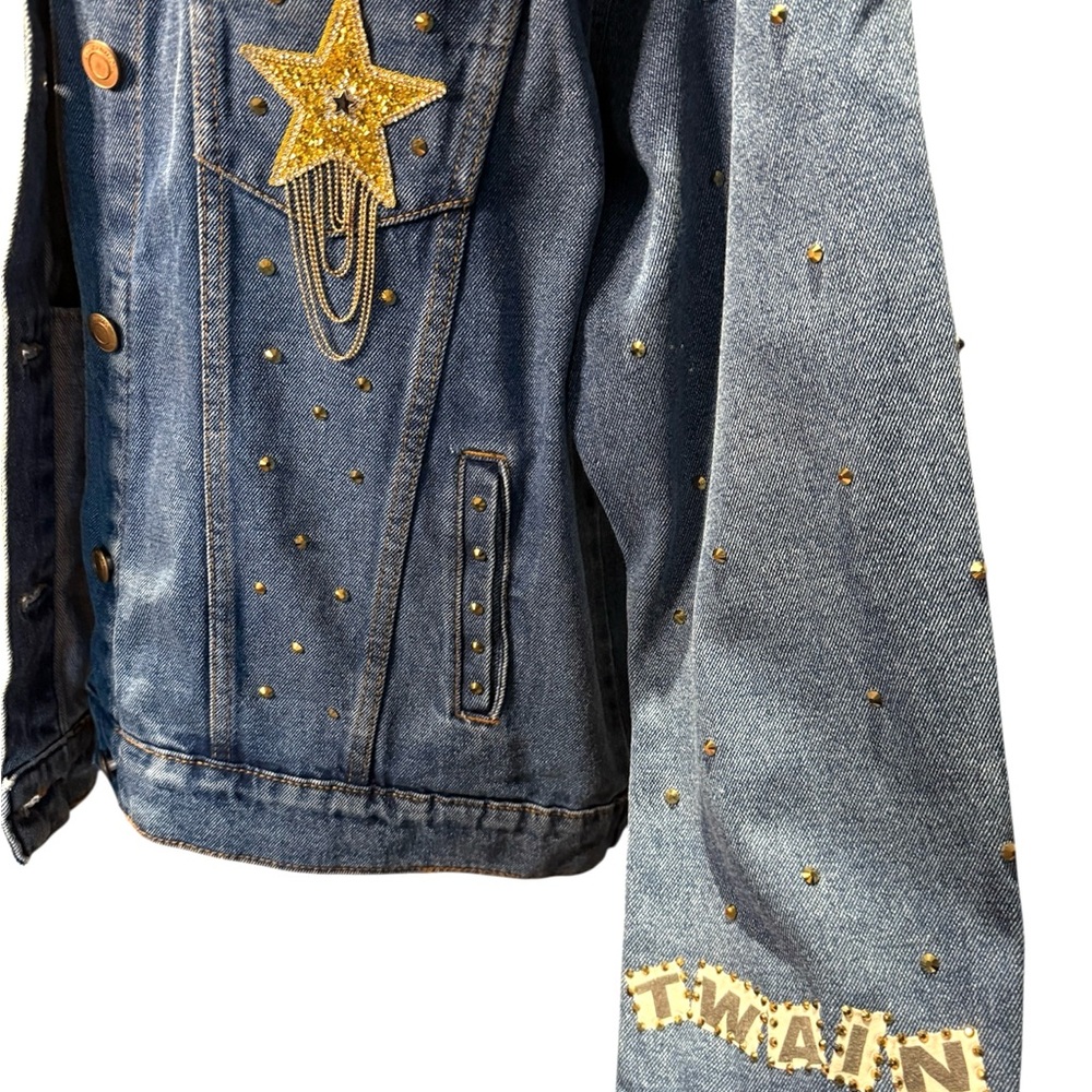 Custom Shania Twain Denim Jacket Rhinestone Western Country Concert Tour Y2K - Picture 5 of 7